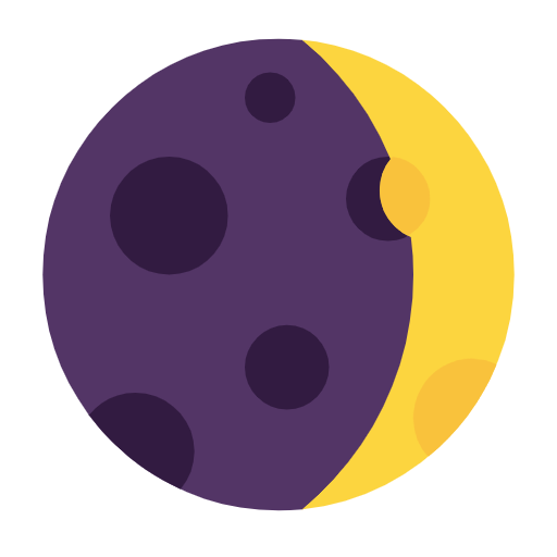 Waxing Crescent Moon Symbol on Microsoft Fluent