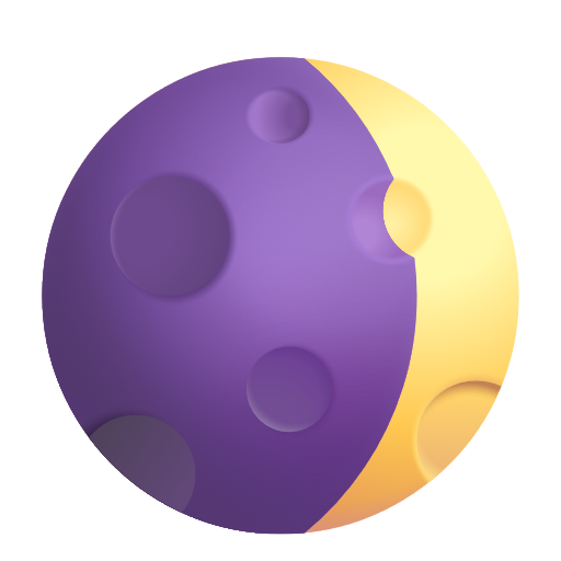 Waxing Crescent Moon Symbol on Microsoft 3D