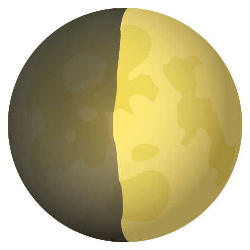 First Quarter Moon Symbol on JoyPixels