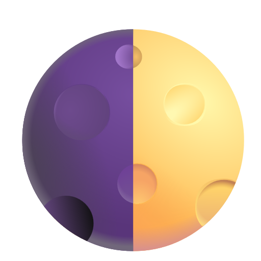 First Quarter Moon Symbol on Microsoft 3D