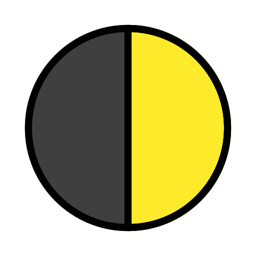 First Quarter Moon Symbol on OpenMoji