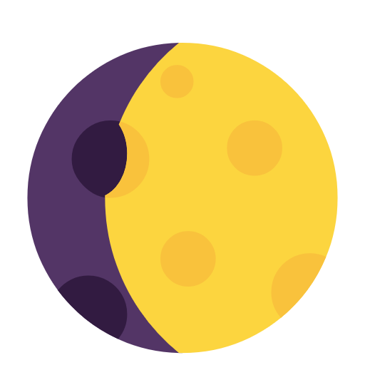 Waxing Gibbous Moon Symbol on Microsoft 3D