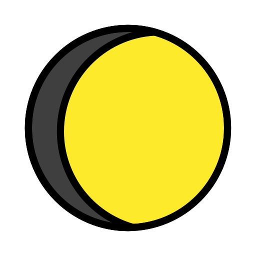 Waxing Gibbous Moon Symbol on OpenMoji