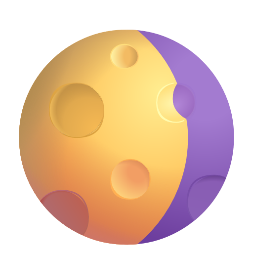 Waning Gibbous Moon Symbol on Microsoft 3D