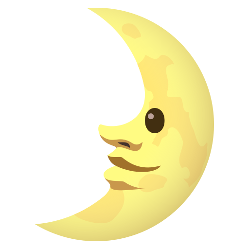 First Quarter Moon With Face on JoyPixels
