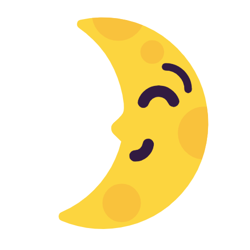 First Quarter Moon With Face on Microsoft Fluent