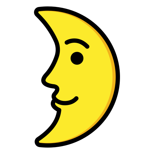 First Quarter Moon With Face on OpenMoji