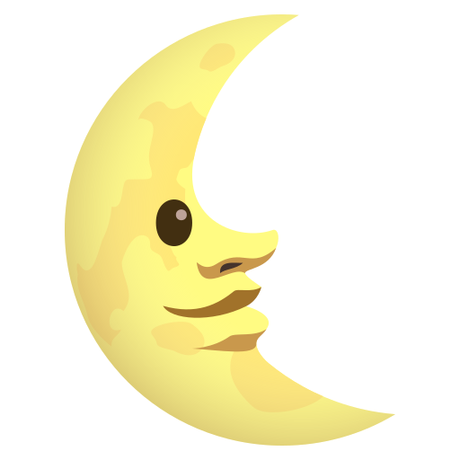 Last Quarter Moon With Face on JoyPixels