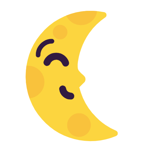 Last Quarter Moon With Face on Microsoft Fluent