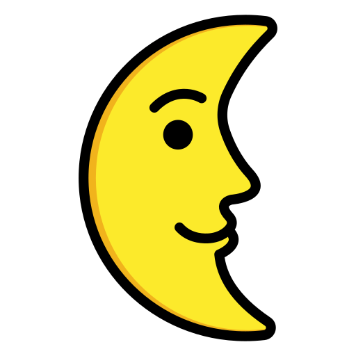 Last Quarter Moon With Face on OpenMoji