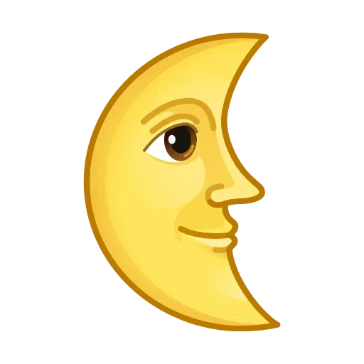 Last Quarter Moon With Face on Telegram