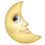 Last Quarter Moon With Face on WhatsApp