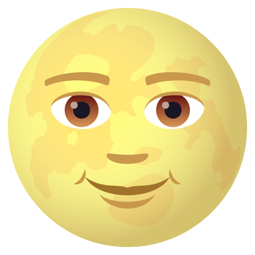 Full Moon With Face on JoyPixels