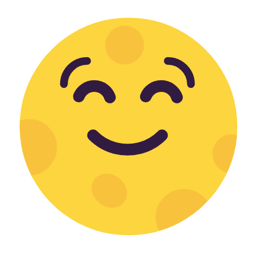 Full Moon With Face on Microsoft Fluent