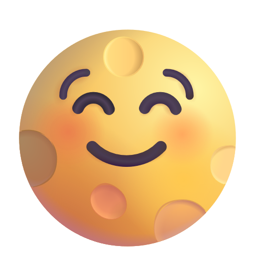 Full Moon With Face on Microsoft 3D