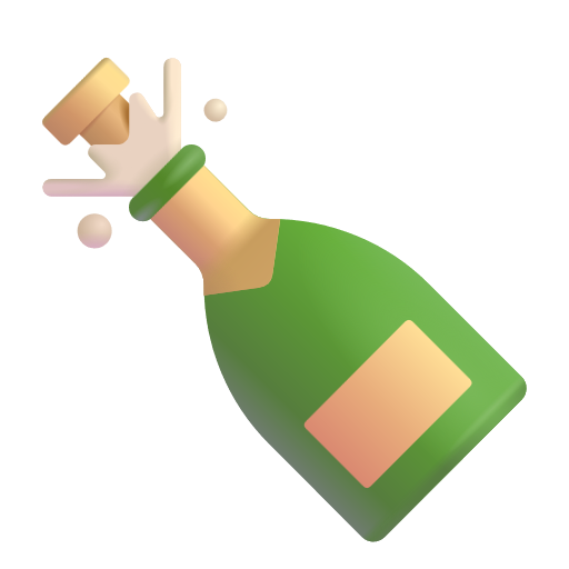 Bottle With Popping Cork on Microsoft 3D