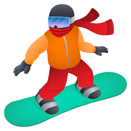 Snowboarder: Medium-Dark Skin Tone on JoyPixels