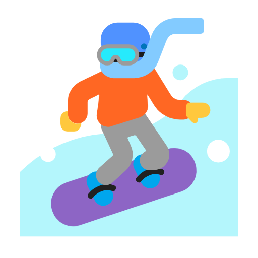 Snowboarder: Dark Skin Tone on Microsoft Fluent
