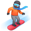 Snowboarder: Dark Skin Tone on Samsung