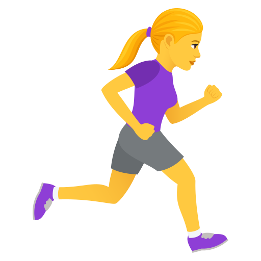 Woman Running Facing Right on JoyPixels