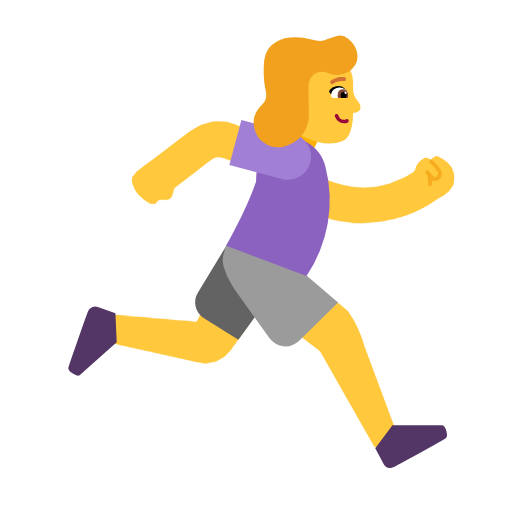 Woman Running Facing Right on Microsoft Fluent