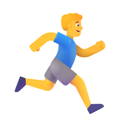 Man Running Facing Right on Microsoft 3D