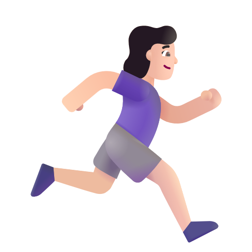 Woman Running Facing Right: Light Skin Tone on Microsoft 3D