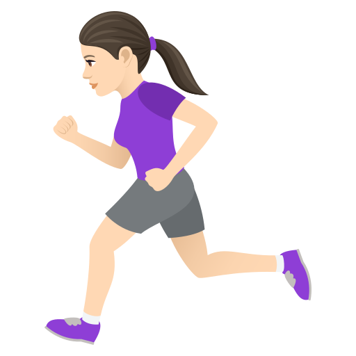 Woman Running: Light Skin Tone on JoyPixels