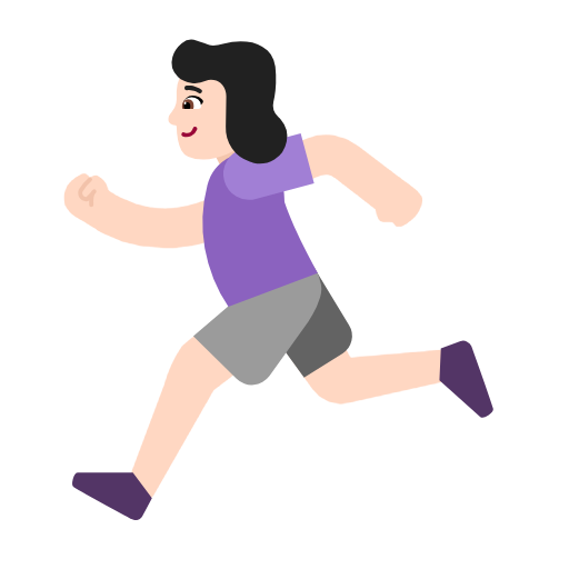Woman Running: Light Skin Tone on Microsoft Fluent