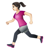 Woman Running: Light Skin Tone on WhatsApp
