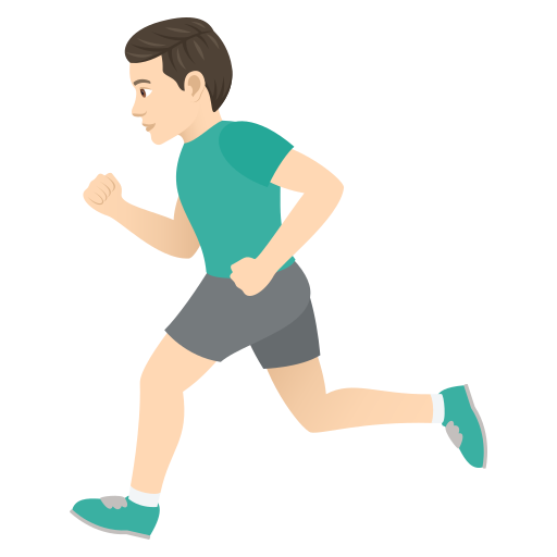 Man Running: Light Skin Tone on JoyPixels