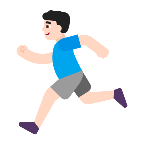 Man Running: Light Skin Tone on Microsoft Fluent