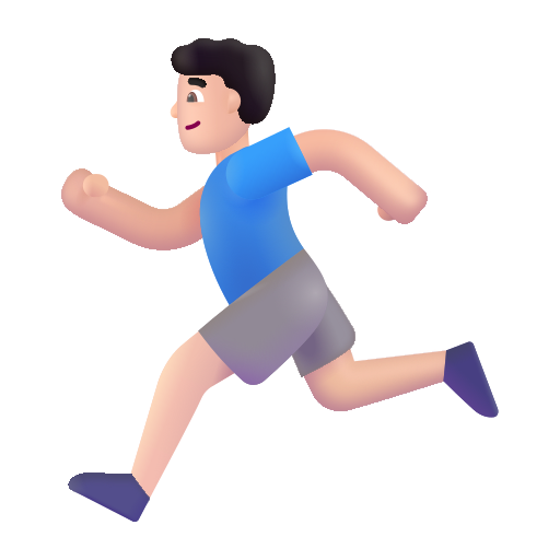 Man Running: Light Skin Tone on Microsoft 3D
