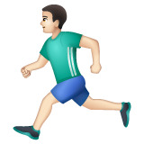 Man Running: Light Skin Tone on WhatsApp