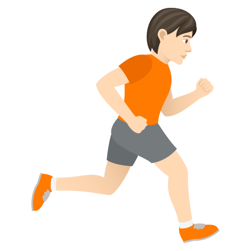 Person Running Facing Right: Light Skin Tone on JoyPixels