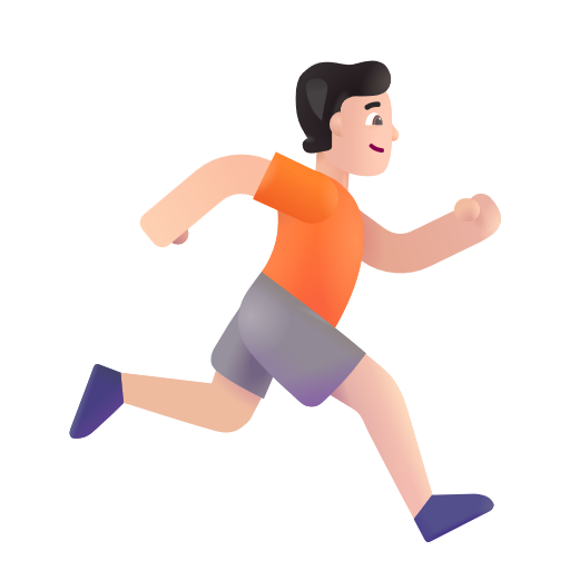 Person Running Facing Right: Light Skin Tone on Microsoft 3D