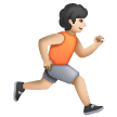 Person Running Facing Right: Light Skin Tone on Samsung