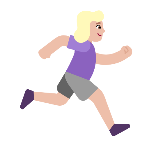 Woman Running Facing Right: Medium-Light Skin Tone on Microsoft Fluent