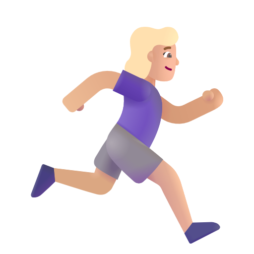 Woman Running Facing Right: Medium-Light Skin Tone on Microsoft 3D