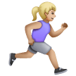 Woman Running Facing Right: Medium-Light Skin Tone on Samsung