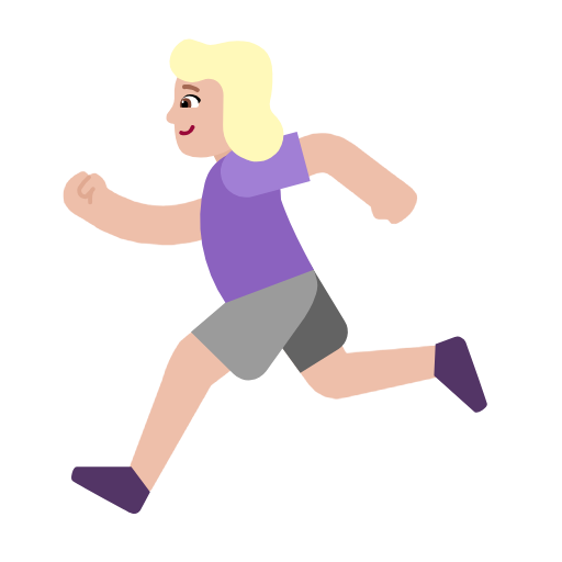 Woman Running: Medium-Light Skin Tone on Microsoft Fluent