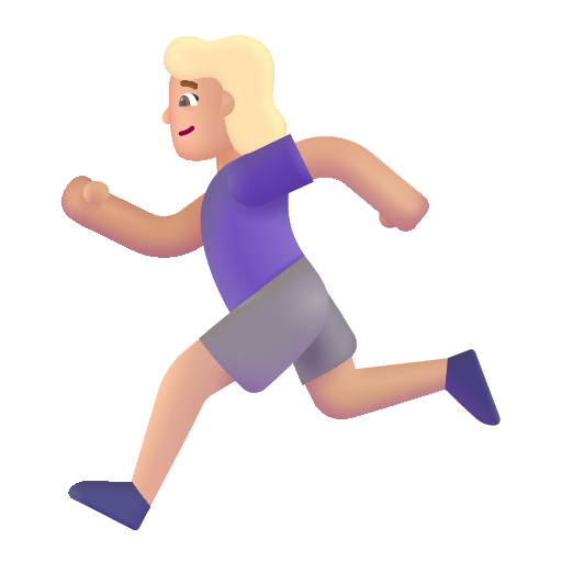 Woman Running: Medium-Light Skin Tone on Microsoft 3D