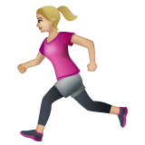 Woman Running: Medium-Light Skin Tone on WhatsApp