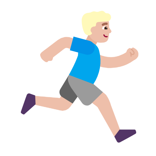Man Running Facing Right: Medium-Light Skin Tone on Microsoft Fluent