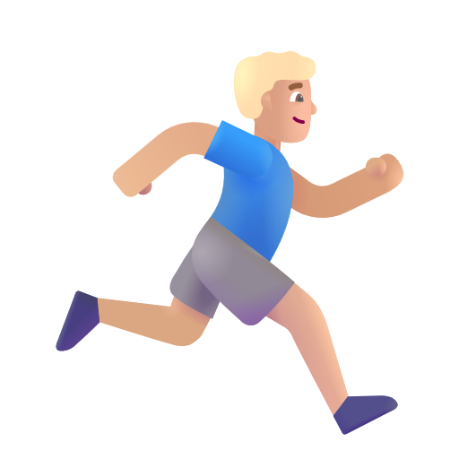 Man Running Facing Right: Medium-Light Skin Tone on Microsoft 3D