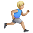 Man Running Facing Right: Medium-Light Skin Tone on Samsung