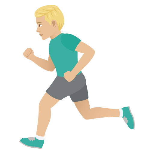 Man Running: Medium-Light Skin Tone on JoyPixels