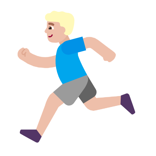 Man Running: Medium-Light Skin Tone on Microsoft Fluent