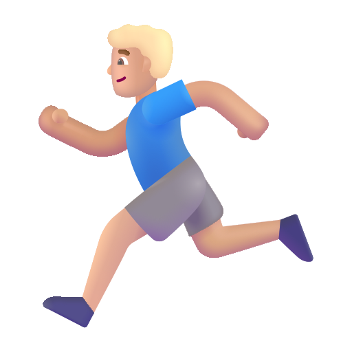Man Running: Medium-Light Skin Tone on Microsoft 3D