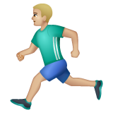 Man Running: Medium-Light Skin Tone on WhatsApp